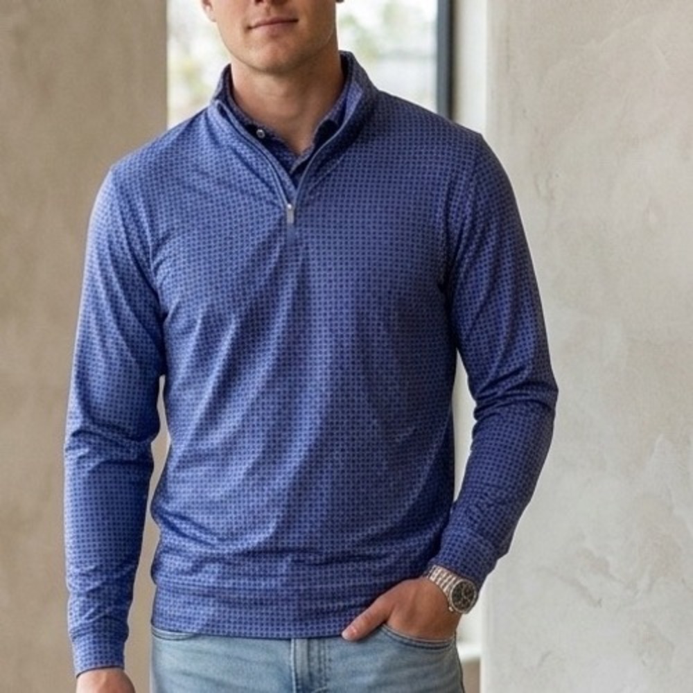 Peter Millar Youth Boys M 9-10 Piña Skullada Golf Polo Shirt Blue Skulls